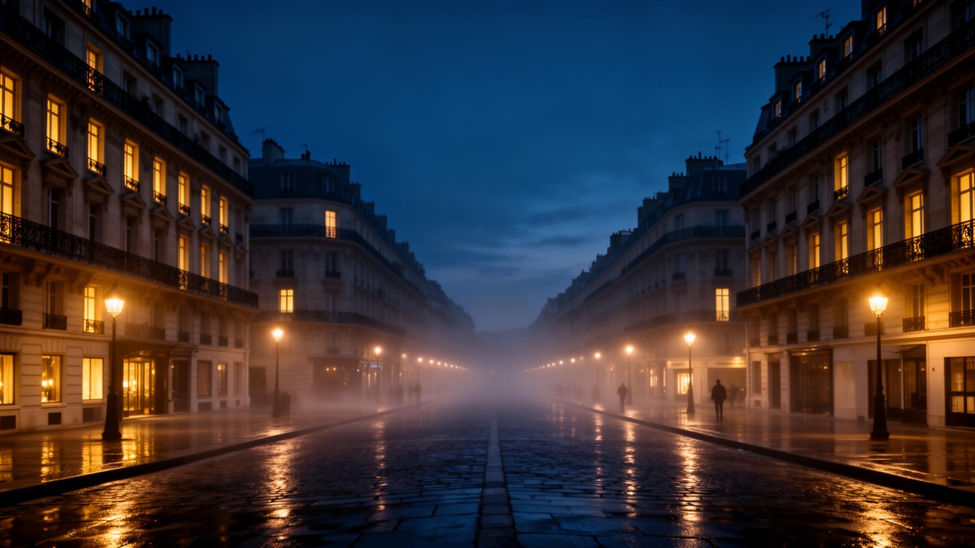 European cityscape at twilight